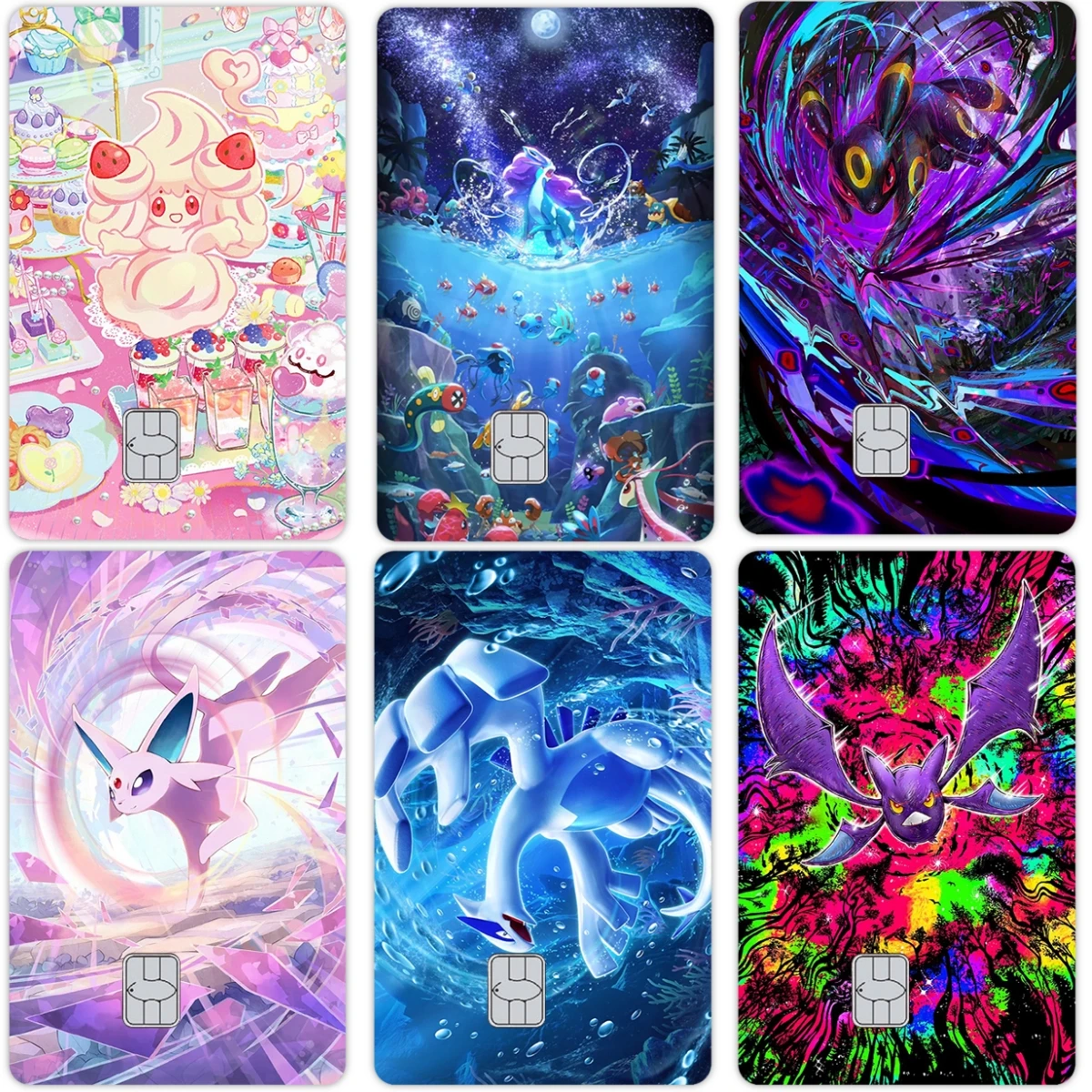 

Diy Eevee Sylveen Glaceon Vaporeon Jolteon Printed Stickers PVC Credit Card Skin Cover Film for Visa Bank Debit Card Front Decal