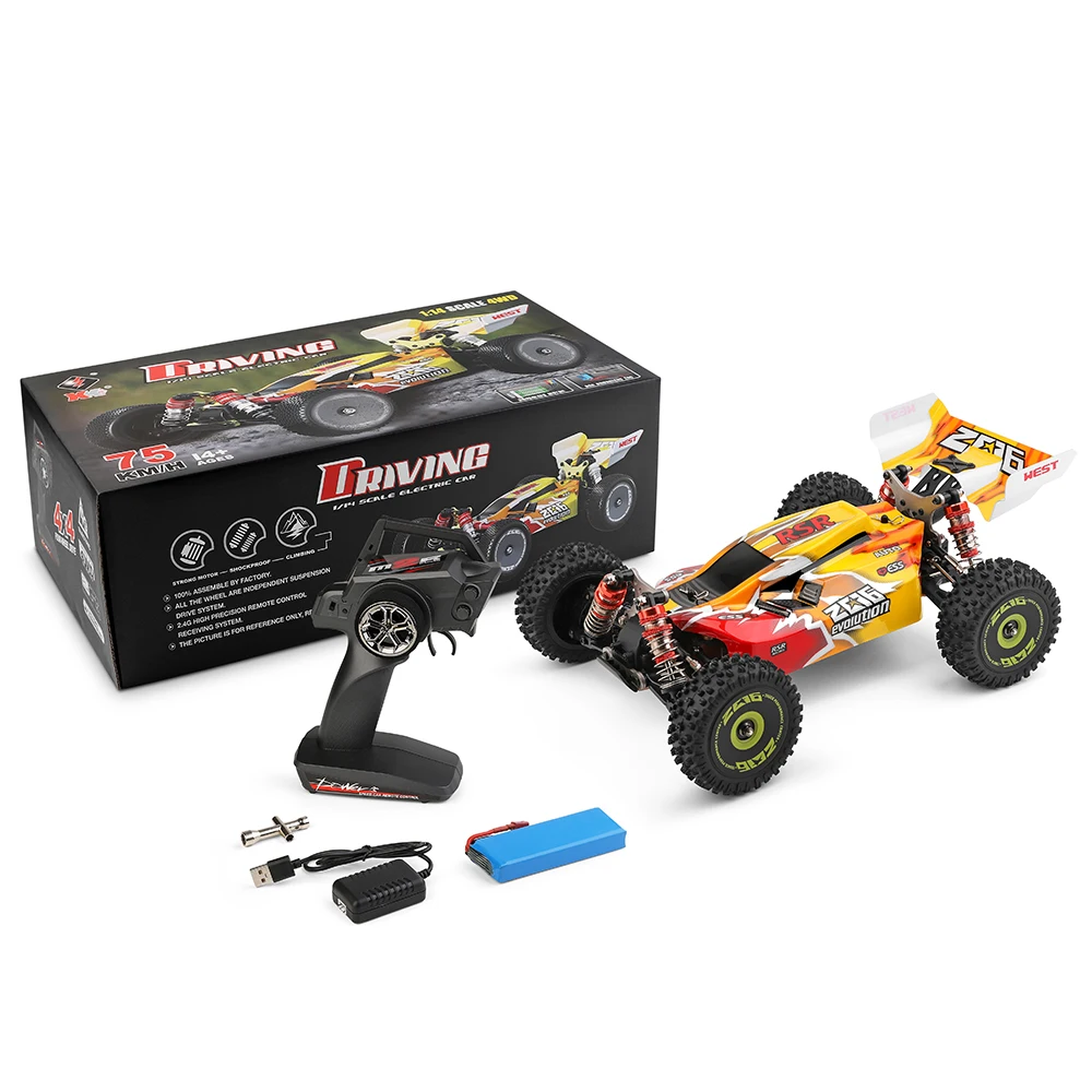 75KMH WLtoys 144010 Brushless Buggy High Speed 1/14 Off-Road 4WD RC Car RTF