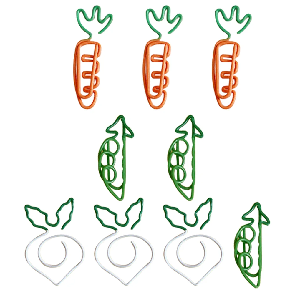 

9 Pcs Carrot Paperclip Student Clips for File Creative School Small Jumbo Document Cartoon