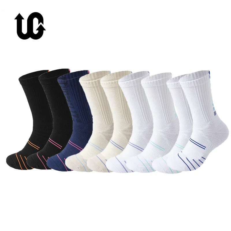 

3 Pairs Men Sports Socks Set With Damping Terry Basketball Cycling Running Hiking Tennis Sock Set Ski Women Cotton EU 38-44