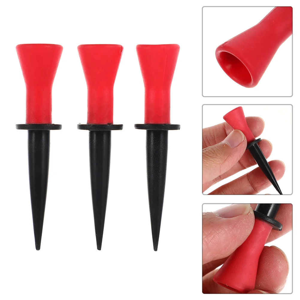 4 Pcs Soft Rubber Ball Nail Golf Accessories Tee Tees for Course Elastic Golfs High Rebound Men Holder Height Adjustable