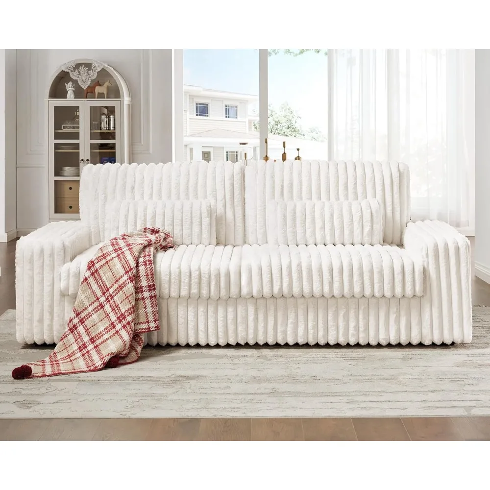 

88-inch Oversized Sofa, Modern Style, with Lumbar Support and Armrests, Three-seater Sofa, Cloud Sofa