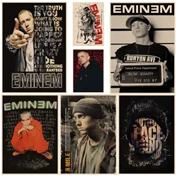 8 Mil Eminem Hip Hop Rapper Classic Vintage Posters Kraft Paper Prints And Posters Aesthetic Art Wall Painting