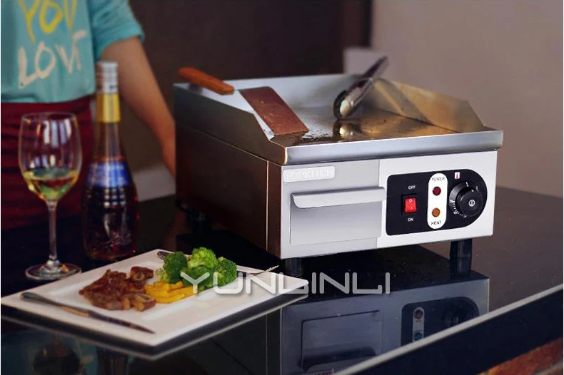 Commercial Stainless Steel Steak Grill Pan Electric Barbecue Griddle Teppanyaki Equipment Grelhador Flat Top Grill