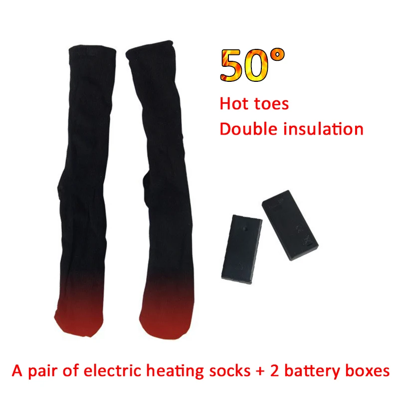 Heating Sock Electric Cotton Thick Warm Toe Sock For Snowboard Hiking Riding Elderly People Foot Support Winter