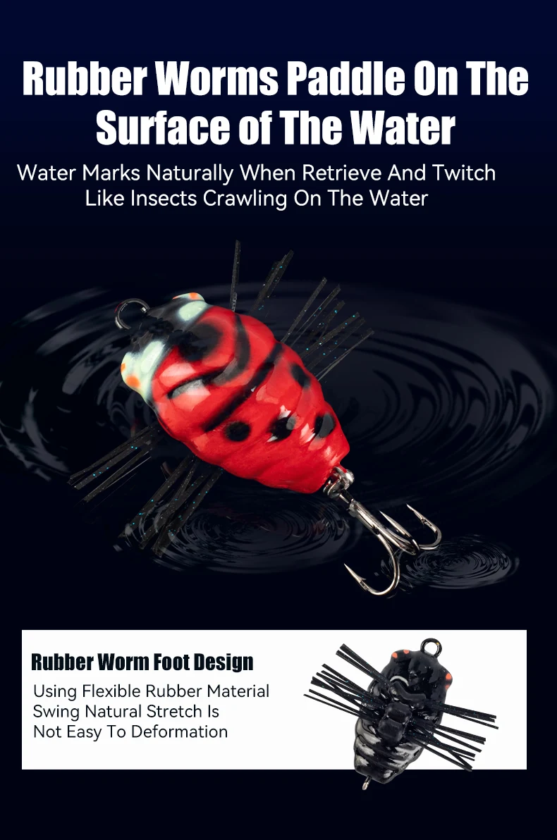 LEYDUN MicroBug Insekten-Angelköder, 20 mm, 1,4 g, 30 mm, 3,5 g, hochdichter Polyurethanschaum, schwimmende Topwater-Insektenköder-Wobbler – Detail 5