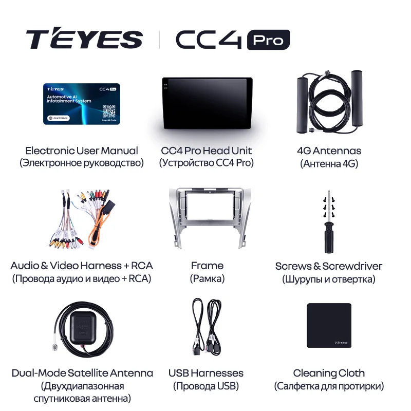 TEYES CC4 PRO para Toyota Camry 7 XV 50 55 2011 - 2014 CarPlay Auto 2DIN Autoradio Radio Multimedia Estéreo