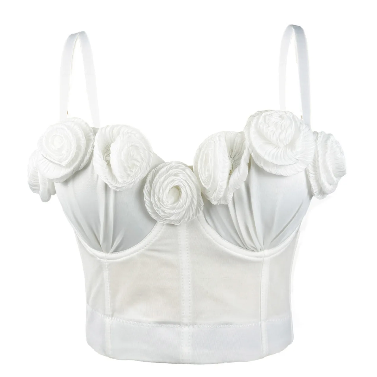 فستان كورسيه مثير بتصميم وردة ثلاثية الأبعاد مع تطريز على شكل هيكل السمكة، ستايل جديد وجذاب، كاميول نسائي، موضة صيف 2024