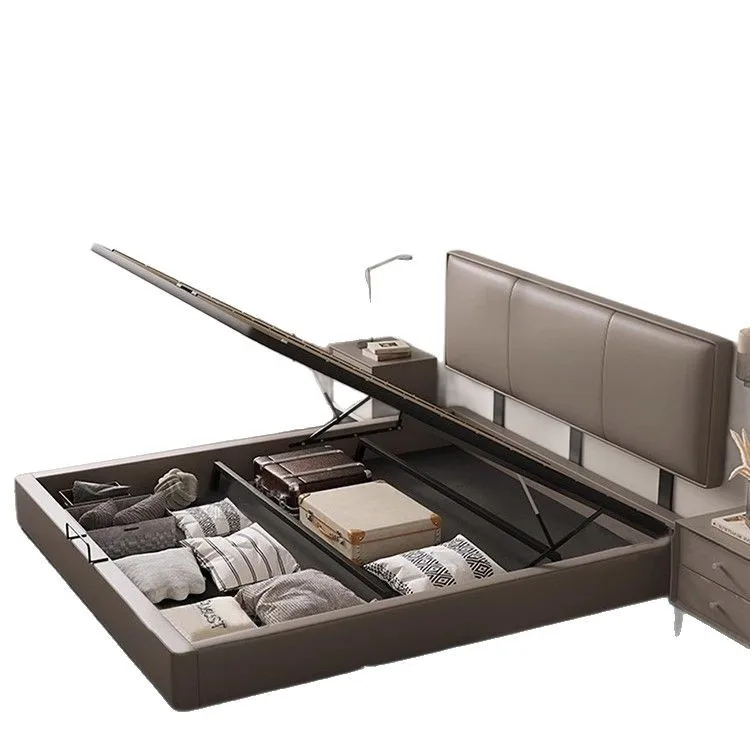 

Ultra-thin bedside modern minimalist storage leather bed modern minimalist second bedroom