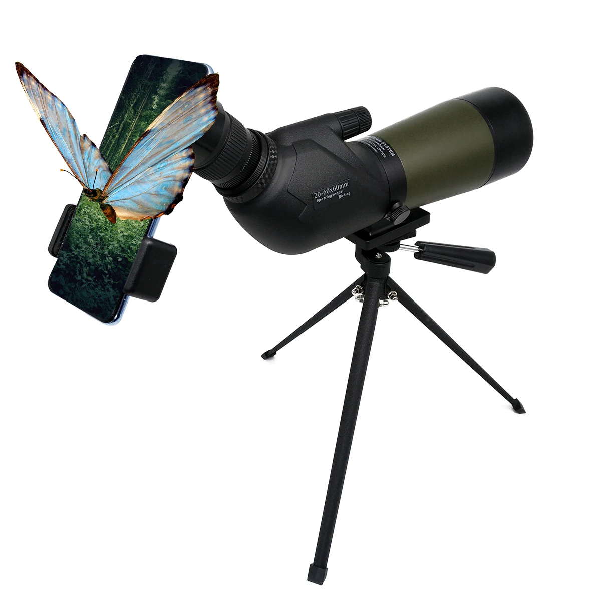 Bird Watching Spotting Scope 20-60X60 Bak4 for Professional Bird Watchers Hunter