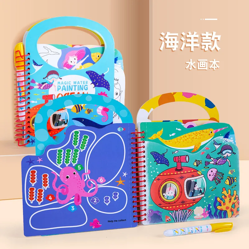 Książka do malowania wodą dla dzieci wielokrotnie Graffiti czysta woda kolorowanka książka obrazkowa wielo-scenowe poznanie zabawki edukacyjne dla dzieci