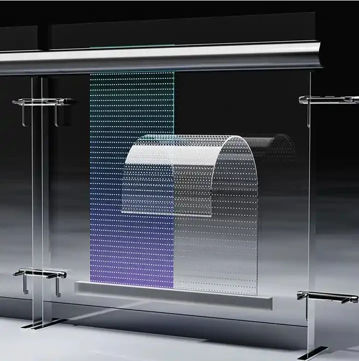 LED SignageSmart Adhesive Transparent LED Glass Film Screen P3.91P6P8 Holographic LED Display Video Wall for Exhibition Showroom