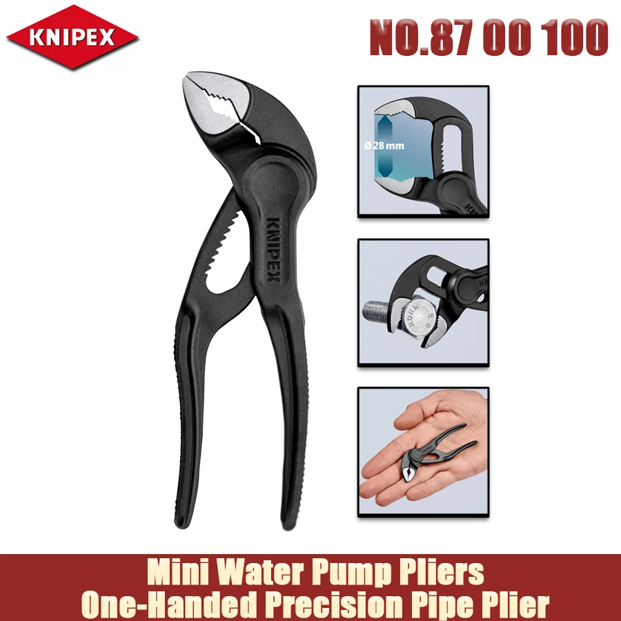 

Мини-щипцы для водяного насоса KNIPEX XS с 11 позициями регулировки для точной настройки и защиты от защемления, ручные инструменты 8700100