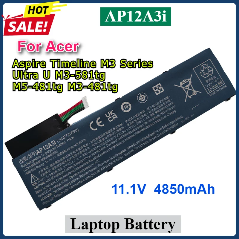 AP12A3i AP12A4i Laptop Battery for Acer Aspire Timeline M3 Series Ultra U M3-581tg M5-481tg M3-481tg Kt.00303.002 Bt.00304.011