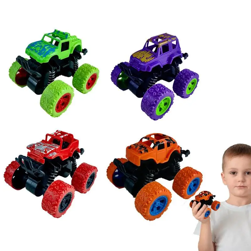 Stunt Car Toy For Kids Four-wheel Drive Stunt Rolling Inertial Off-road Vehicle Four-wheel Shockproof Pull Back 360 Degree