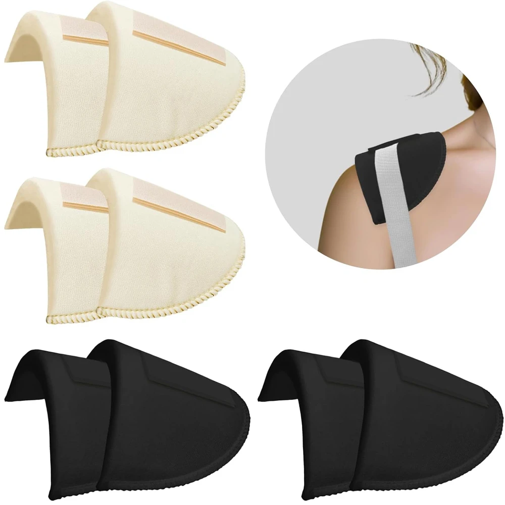 4 أزواج منصات الكتف 1.5 سنتيمتر سماكة رغوة منصات الكتف للملابس النسائية منصات الإسفنج قابلة للتنفس للأكتاف عالية منخفضة السترة #1