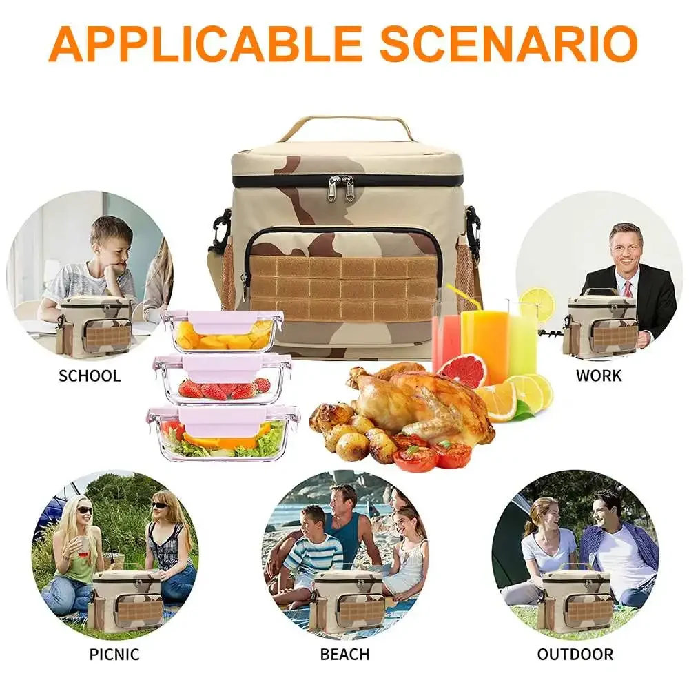 Портативная теплоизоляционная сумка, большая наружная Сумка для кемпинга, столовых приборов, барбекю, еды, пикника из ткани Оксфорд