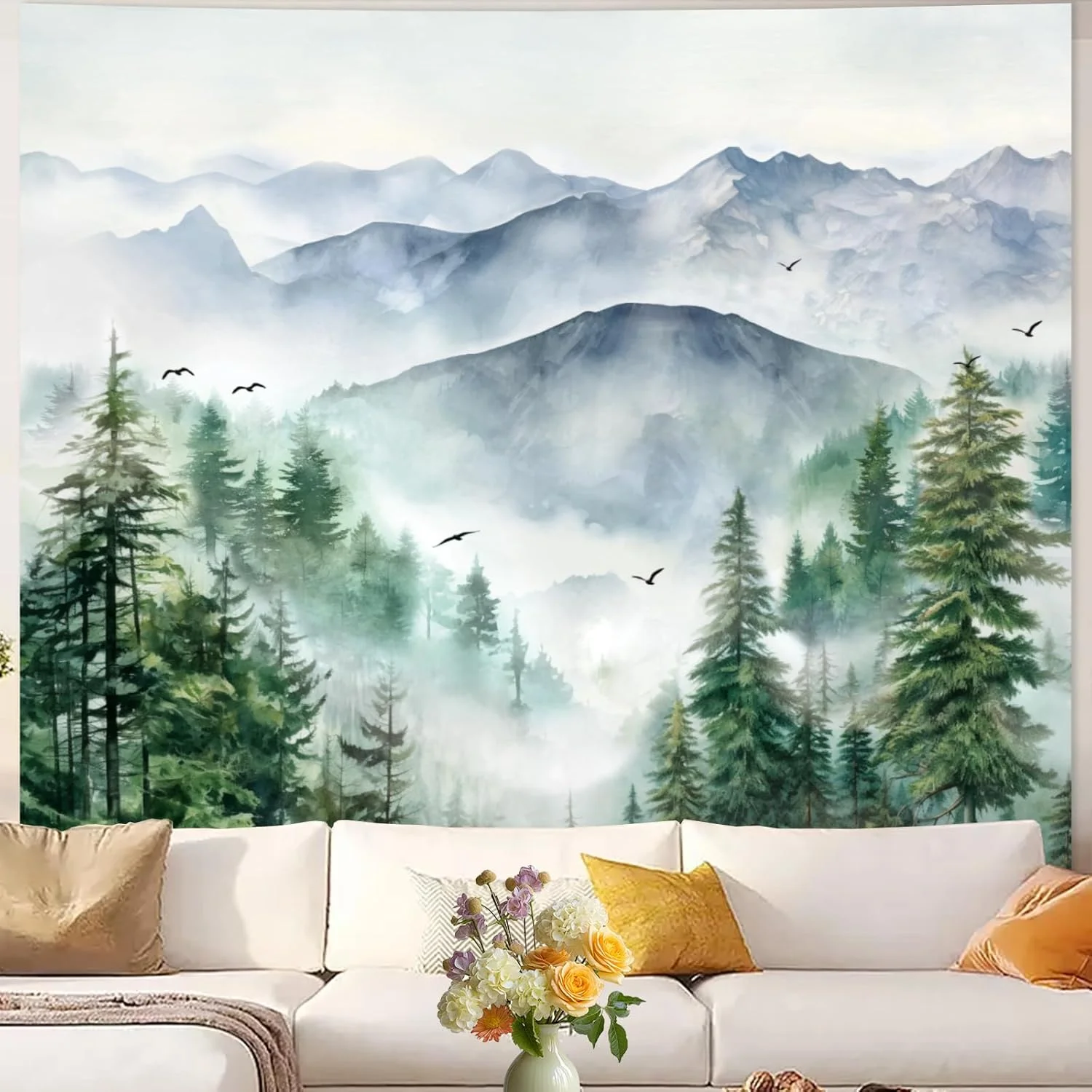 VIKAMA غرفة نوم جماليات الأزهار نسيج ملصق فني زهرة طبيعية الجدار الشنق غرفة المعيشة جامعة عنبر المدرسة ديكور #4