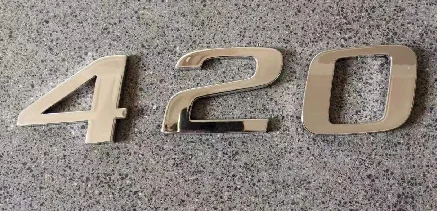 1pc 420 DIY chrome logo