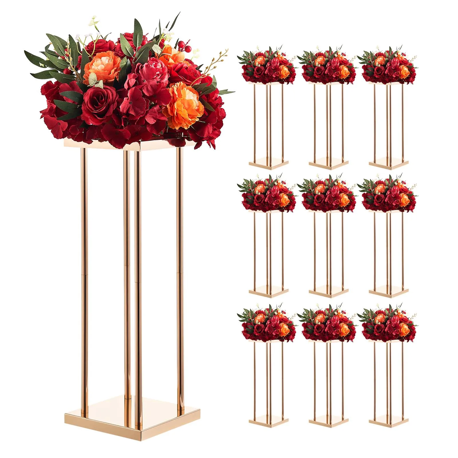 

SucceBuy Wedding Flower Stand 3/10PCS Flower Stand Floral Stands with Metal Laminate Cubic Floral Display Rack for Wedding Party