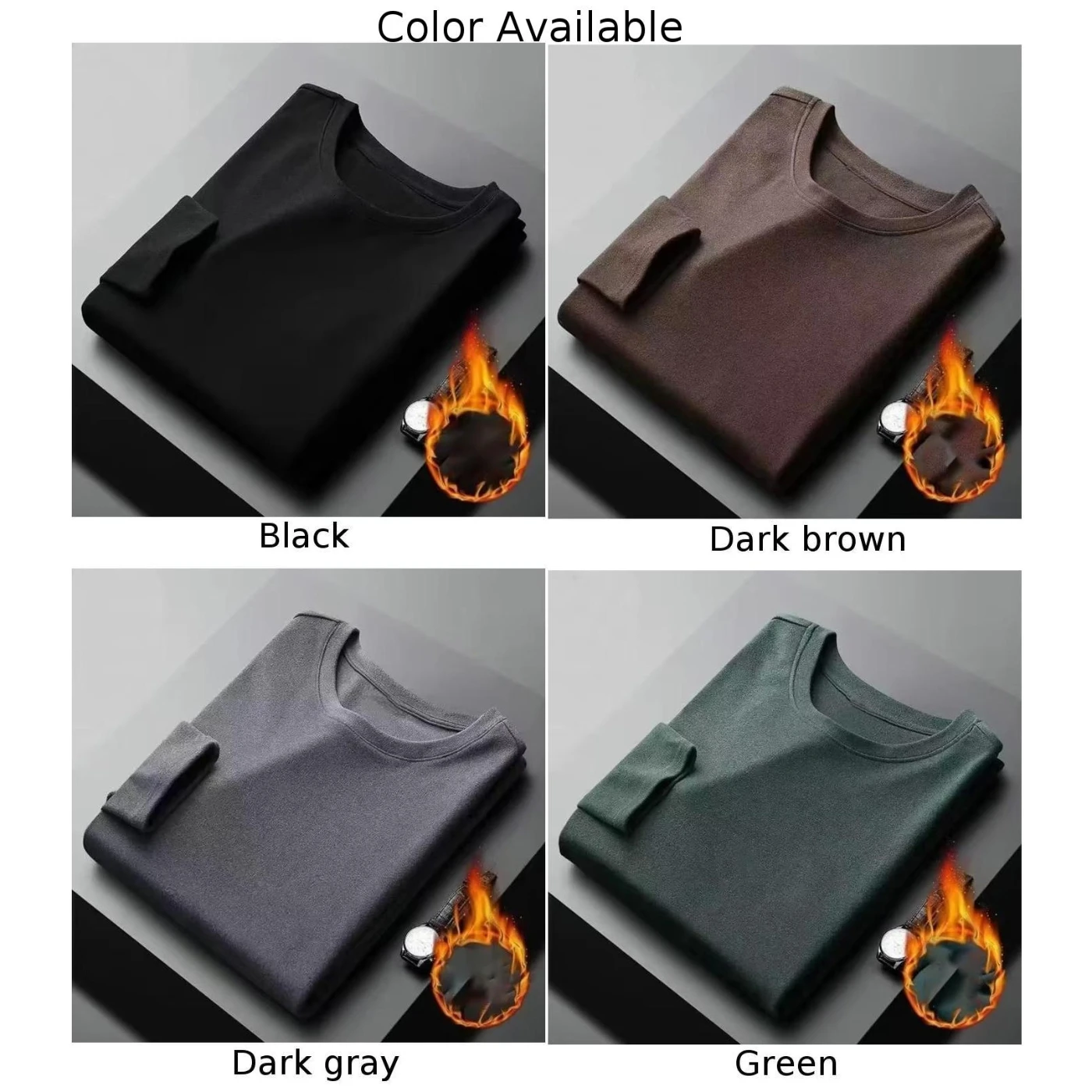 Man Winter Basic Thick Slim Fit Solid Color O Neck Undershirt Top Pullover Thermal Underwear Tops T Shirt Clothing For Men