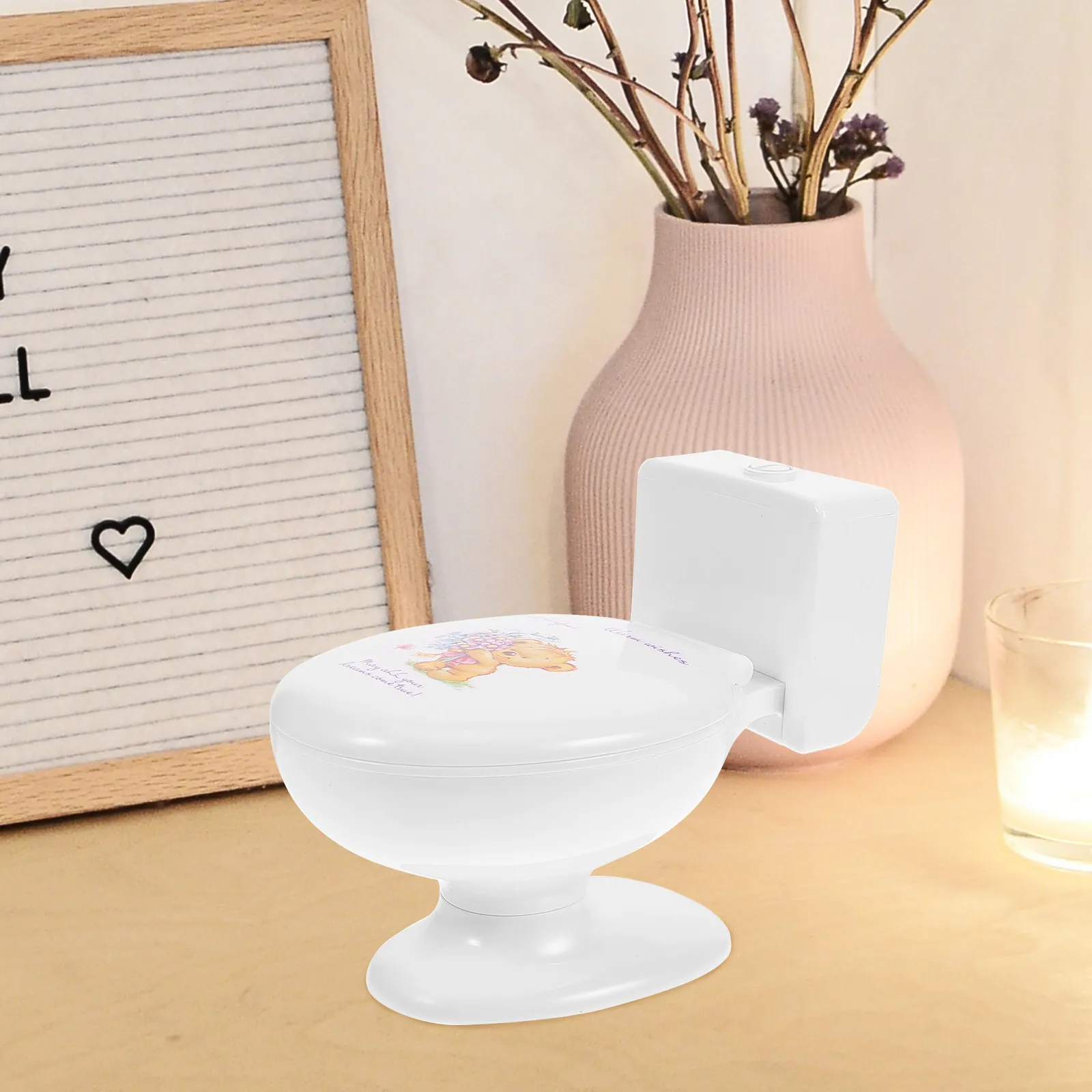 Toilet Style Music Box Plastic Wind-Up Cute Melody Box Vintage Classic Table Decor Charming Home Ornament Gift