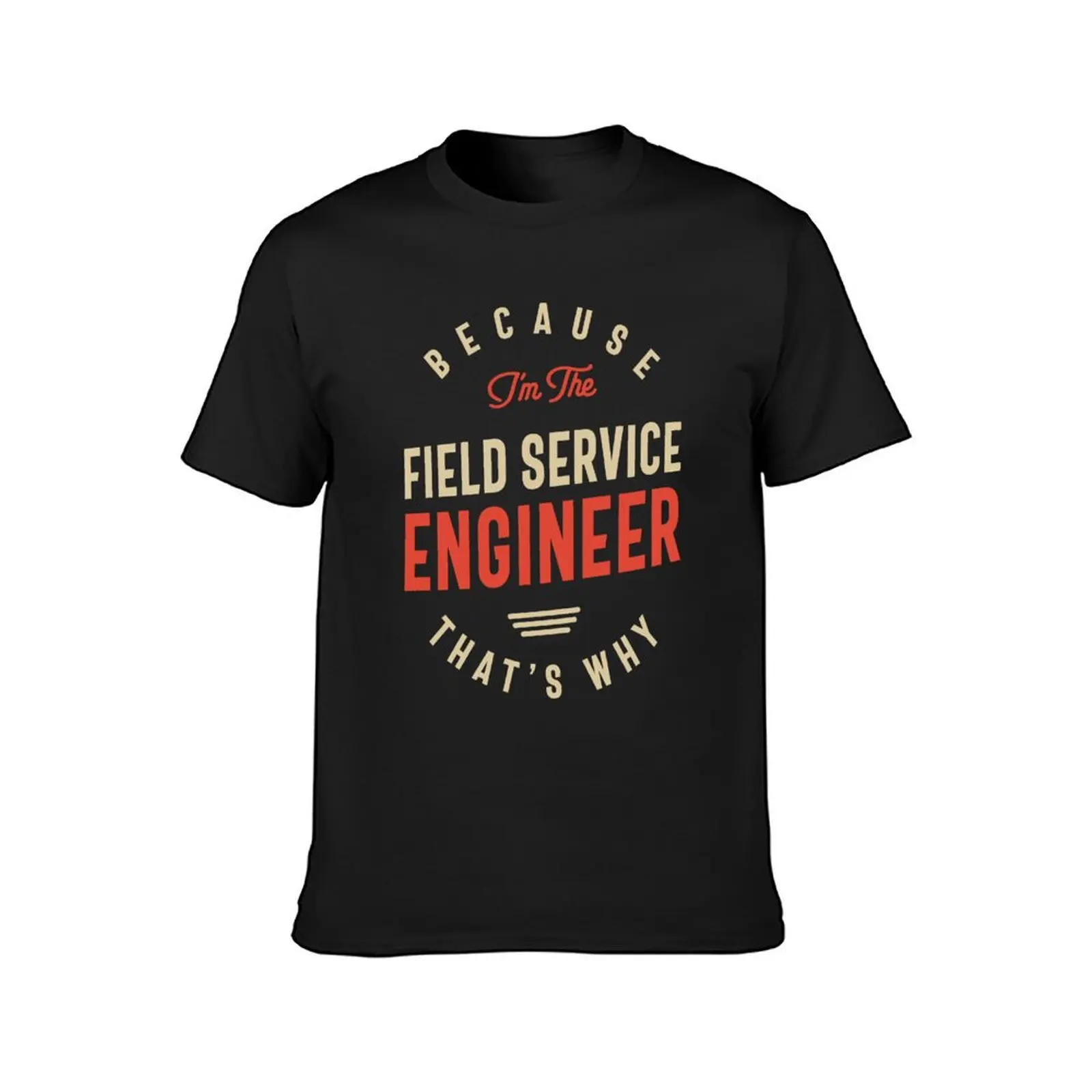 Camiseta de trabajador de cumpleaños de ingeniero de servicio de campo, ropa vintage, camisetas negras para hombres