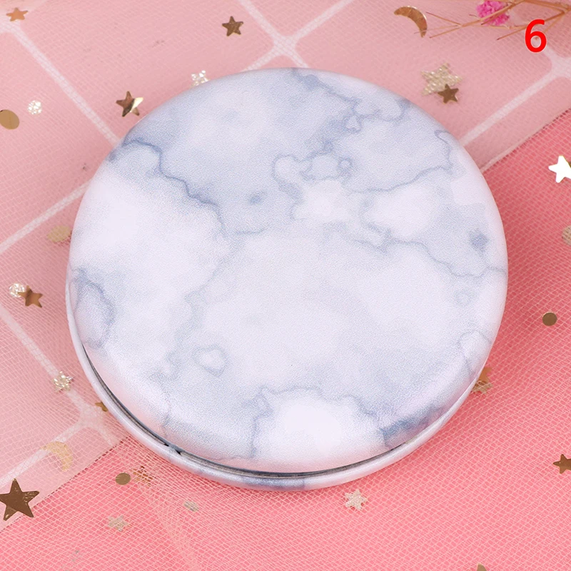 CASHOU135 Marble Pattern Portable Double Sided Mirror Foldable Pocket Makeup Mirror Women Girls Beauty Cosmetic Compact Mirrors