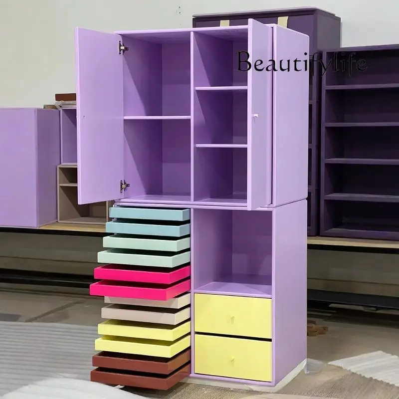 

Locker Modern Simple Bedroom Home Children's Wardrobe Combination Cabinet with Drawer Storage