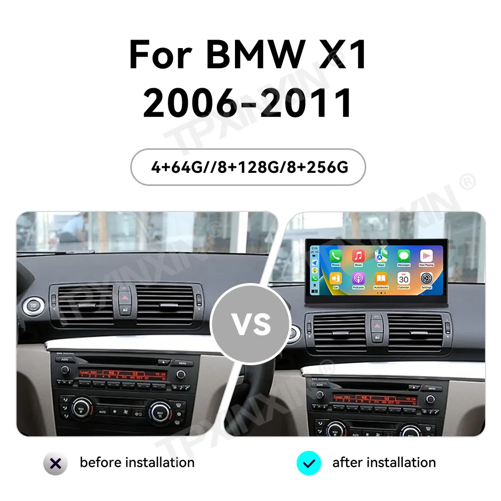 Car Radio For BMW 1 Series 2006-2011 Wirless Carplay 10.25 Inch QLED Touch Screen Android 13.0 GPS Navigation Multimedia Player