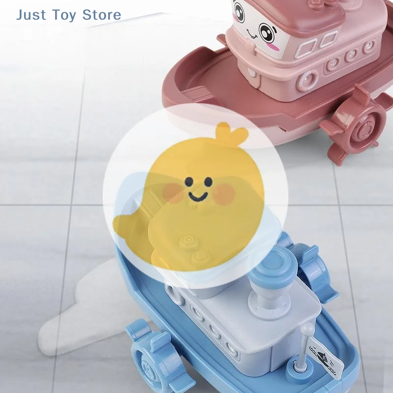 [JT]1개 귀여운 만화 배 모양 시계태엽 장난감 어린이 물놀이 해변 게임 아기 목욕 장난감 어린이 선물