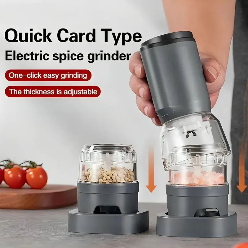 

Перезаряжаемый электрический мельница для перца с регулируемой степенью грубости, автоматические мельницы для соли и перца, работа одной рукой