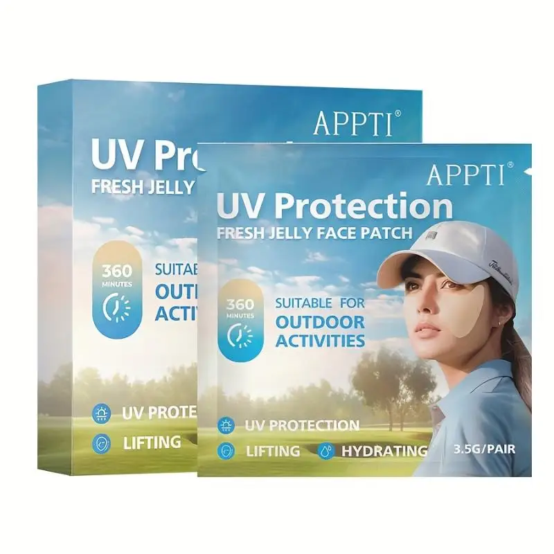 5 Pairs Golf Special Sunscreen Face Patches Anti-Sweat Moisturizing UV Protective Skin Care Stickers