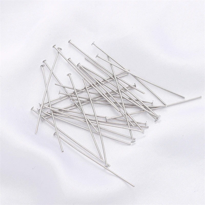 50Pcs/Lot 20/25/30/35/40/mm Color Retention Brass T-shaped Flat Head Pins Connectors For DIY Jewelry Finding Making Accessories