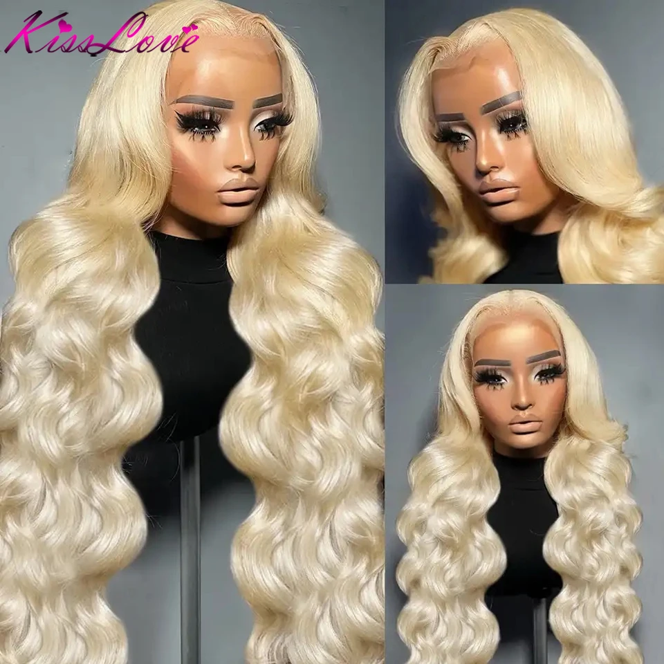 613 Blonde Lace Wigs Body Wave 13x4 Lace Front Human Hair Wigs for Black Women Brazilian Remy PrePlucked with Baby Hair KissLove