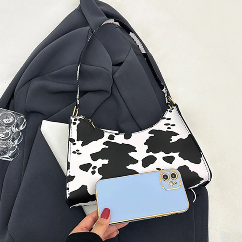 Fashion Zebra Leopard Print Women Handbag PU Leather Underarm Shoulder Bags Female Daily Totes Purse