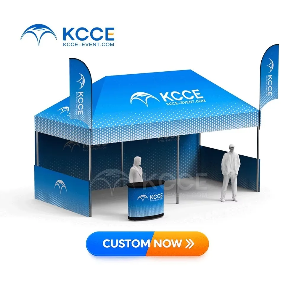 Custom 10x10 Popup Canopy Tent Aluminum Trade Show Booth Display Event Shelter with Logo Printing Portable Vendor Carpa