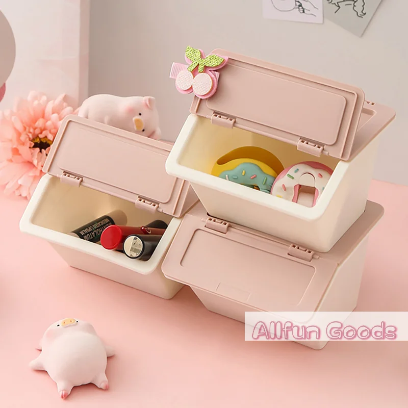 [TG835]Desktop Storage Box Can Be Cleaned In 3 Colors Stackable Folding Desktop Storage Simple And Easy Sundry Storage Drawer