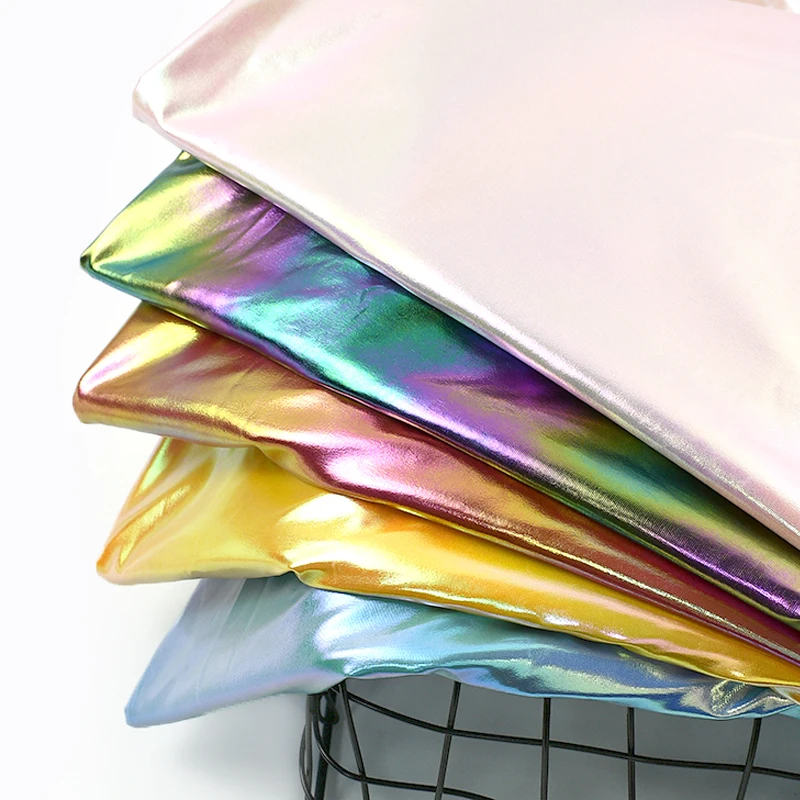 45/90*145cm Colorful Elastic Fabric Glitter Spandex Stretch Cloth Stage Performance Costumes Decoration Sewing Fabrics Supplies