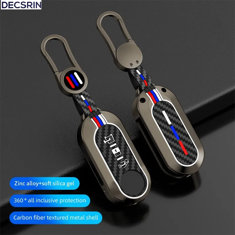 Funda de aleación de Zinc con tapa para llave remota de coche, carcasa Fob para Fiat Ducato 500 500L Panda Grande Punto Lancia Musa, accesorios para coche