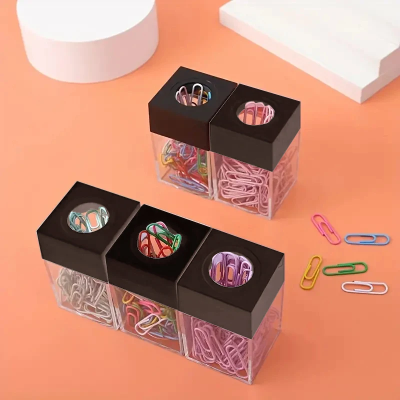Graffetta Porta Clip Dispenser scrivania scatola di assorbimento magnetico Porta graffetta cancelleria Porta Clip Dispensador 2024