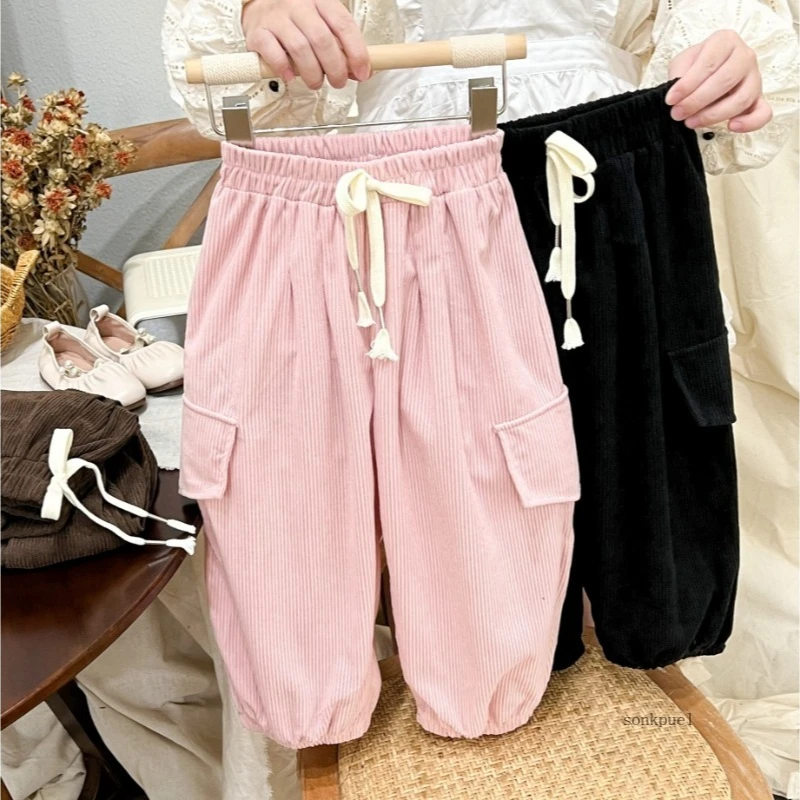 Baby Boys Girls Pants 2024 Cool Boy Plain Baby Overalls Spring and Autumn Kids Bottom Children's Clothin