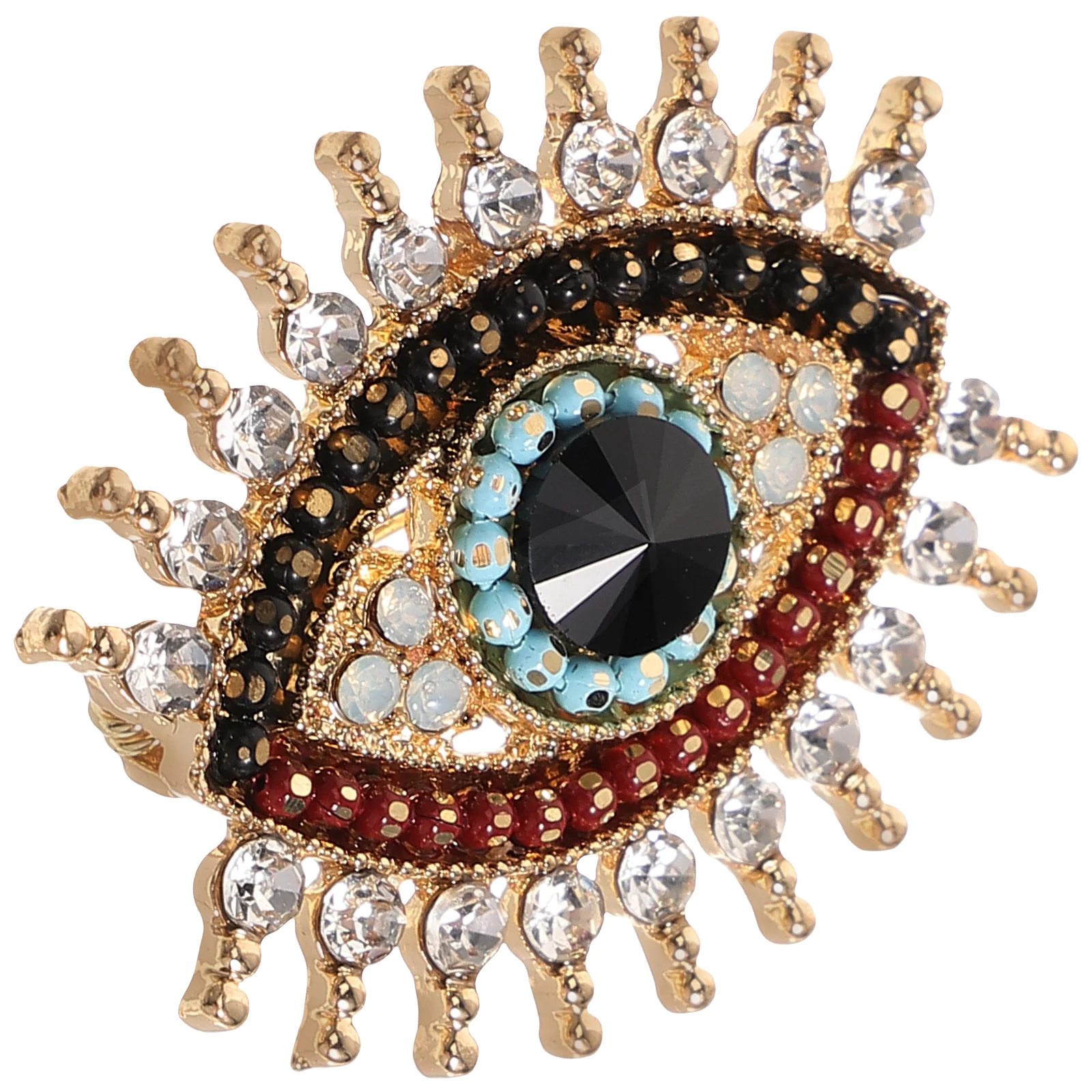 

Rhinestone Eye Brooch Evil Pins Women Fashionable Portable Coat Accessory Decorative Scarf Brooch Delicate Alloy Pin Durable