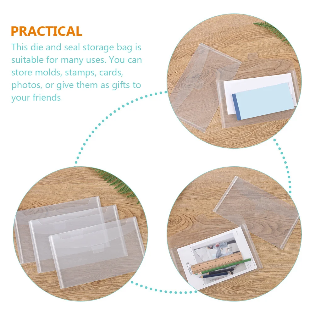 

35pcs Transparent Invoice Bag Premium Pp Waterproof Storage For Cutting Dies Stamps Receipts Document Organizer Multifunctional