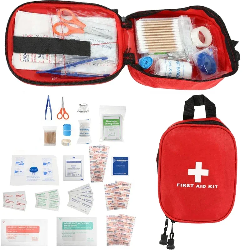 Outdoor Wilderness Survival Travel First Aid Kit, saco médico, Mini Pacote de Tratamento de Emergência, Camping, Caminhadas, 120pcs