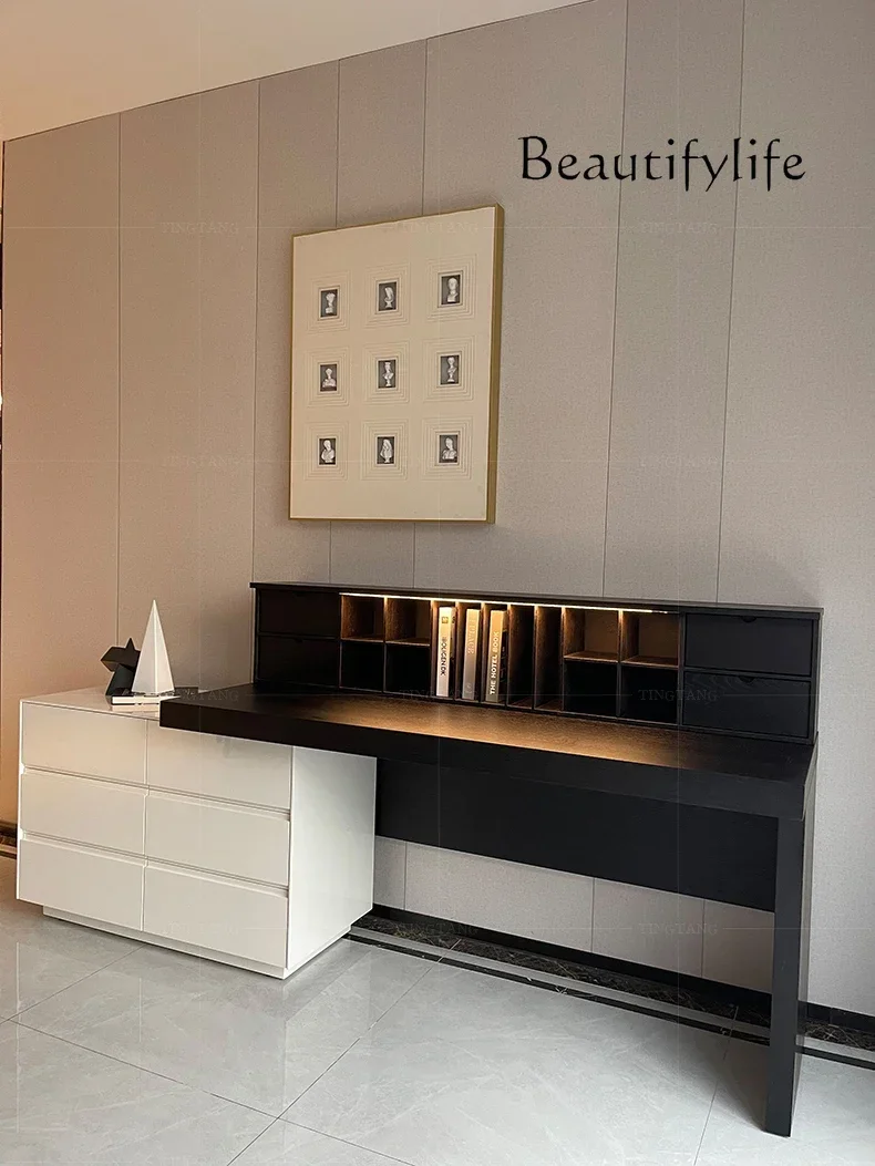

Modern minimalist desk large apartment study storage integrated light luxury bedroom dresser fashionable