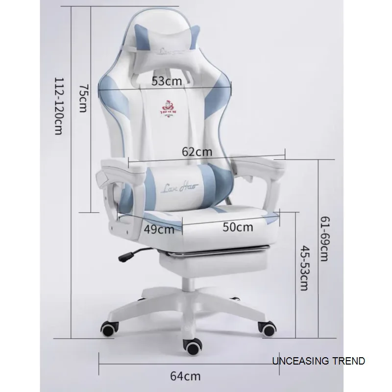 Blaue Fußstütze Bürostuhl Ergonomisches Kissen Ästhetischer Kawaii Gaming Stuhl Luxus Mädchen Bequeme Sillas De Oficina Möbel