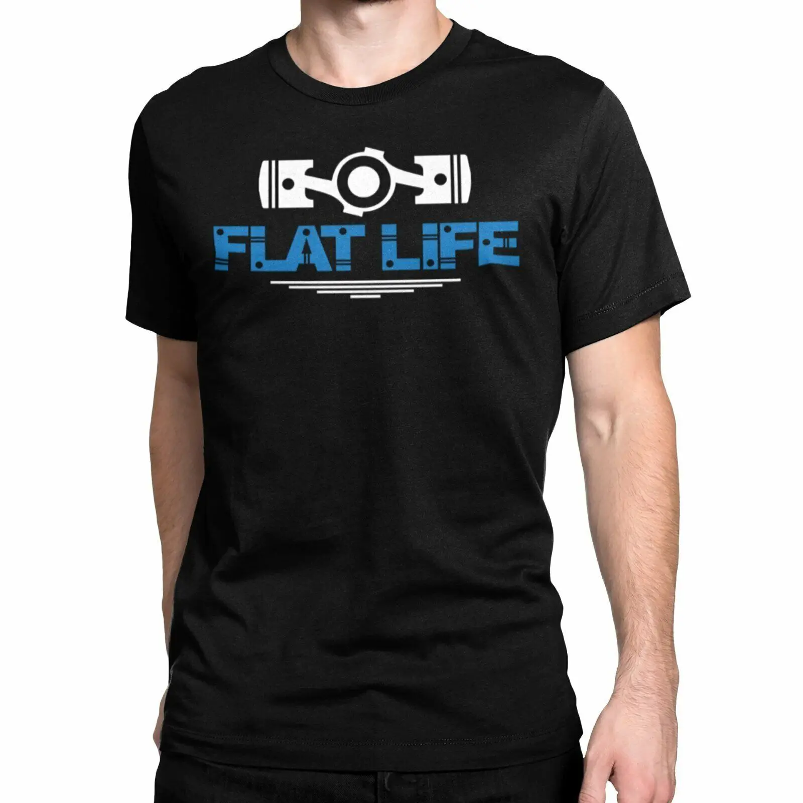 FLAT LIFE BOXER PISTON T Shirt Black S 3XL JDM Boost Mechanic Subie Turbo AWD