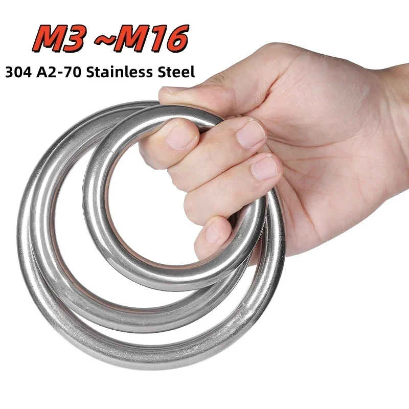 1-5 pezzi anello circolare senza soluzione di continuità 304 A2-70 O-ring in acciaio inossidabile anelli saldati anello in acciaio solido senza saldatura M3 ~ M16 O-ring in metallo