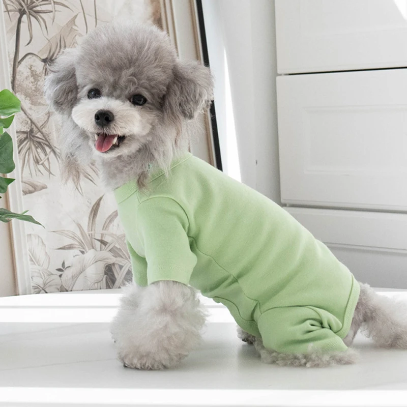 Pijamas de algodón para perros, mono, ropa para perros y niñas, caniche, Schnauzer, Pomerania, Bichón, Yorkie, ropa para perros pequeños, ropa para mascotas de invierno